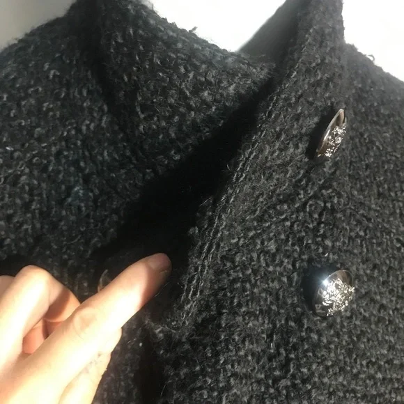 Black Pea coat with belt - Picture 5 of 10